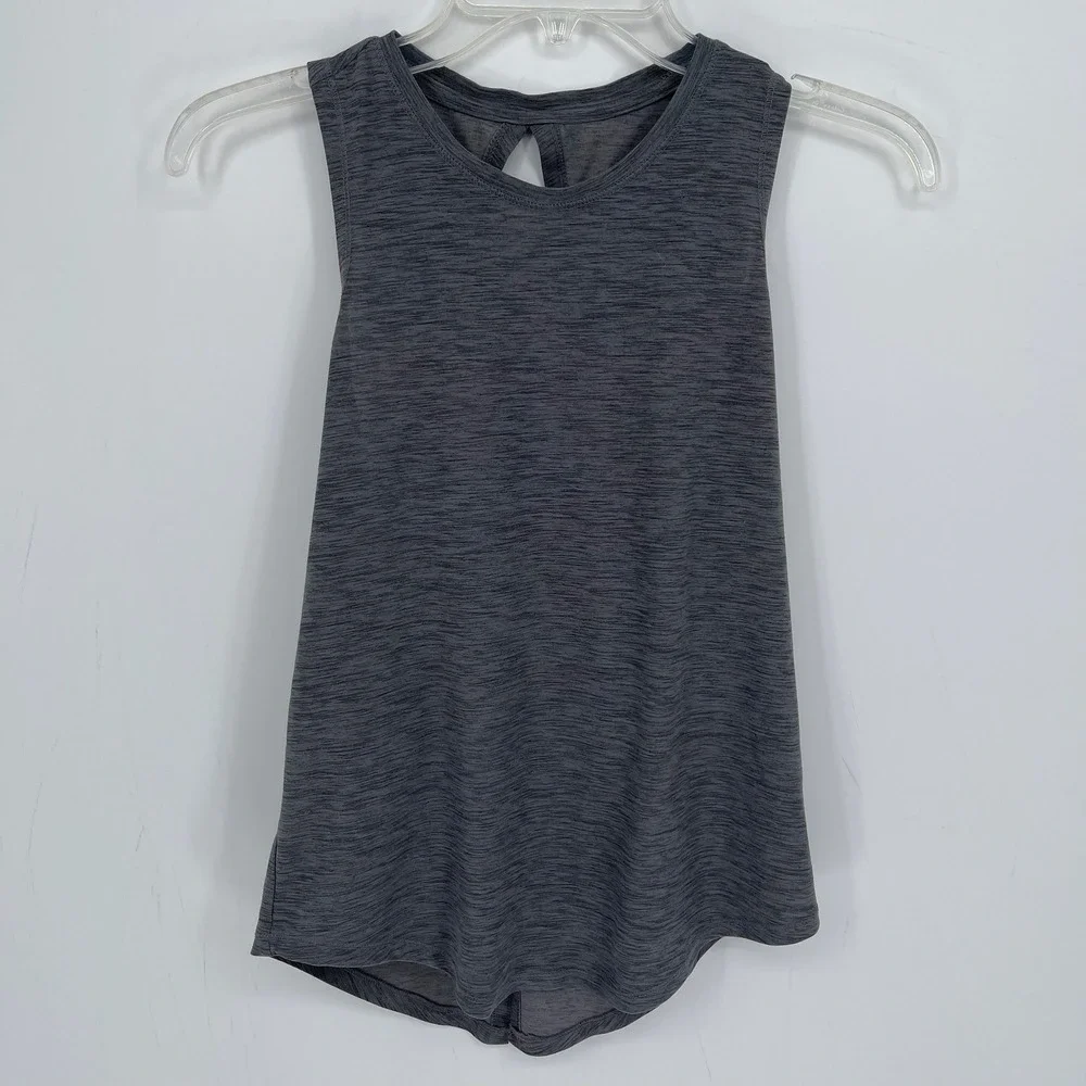 Old Navy Girl's Gray Breathe On Open Back Active Dance Gym Tank Top Size XL 14